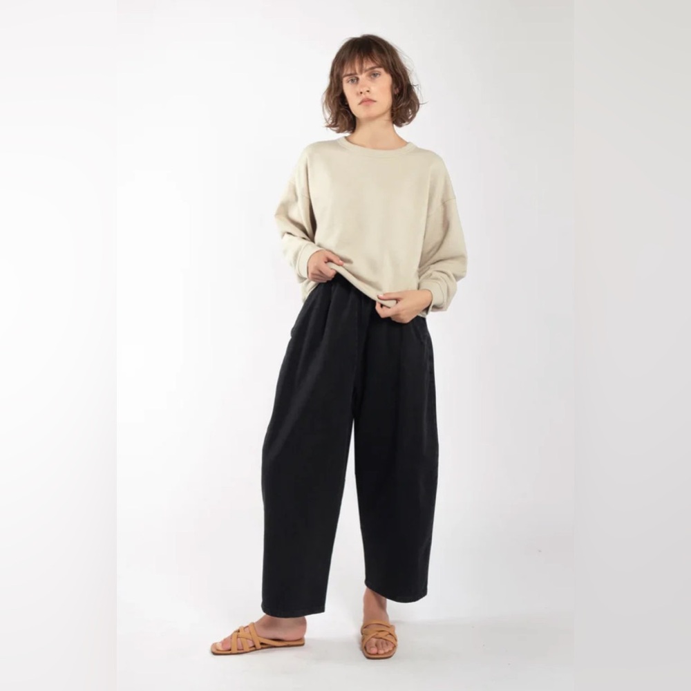 Micaela Greg Barrel Pants in Black